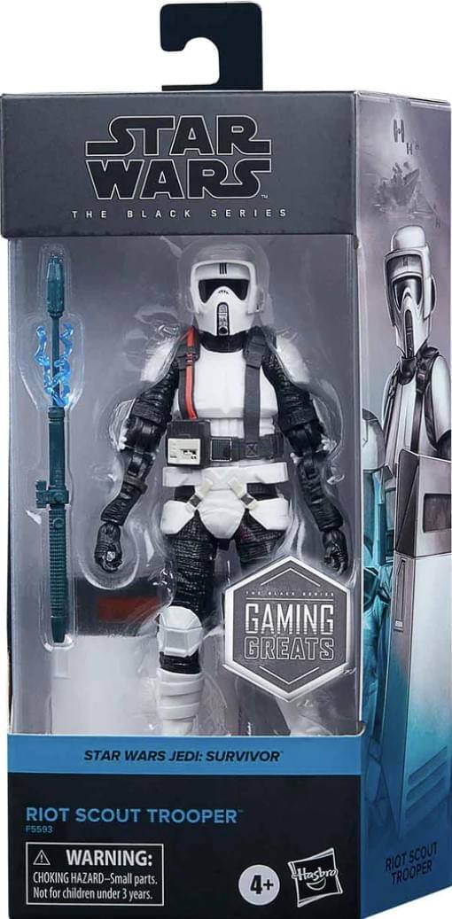 **Star Wars: The Black Series**

**Gaming Greats**

**Star Wars Jedi: Survivor**

**Riot Scout Trooper**

**F5593**

**Warning: Choking Hazard - Small parts. Not for children under 3 years.**

**4+ years**

**Hasbro**
