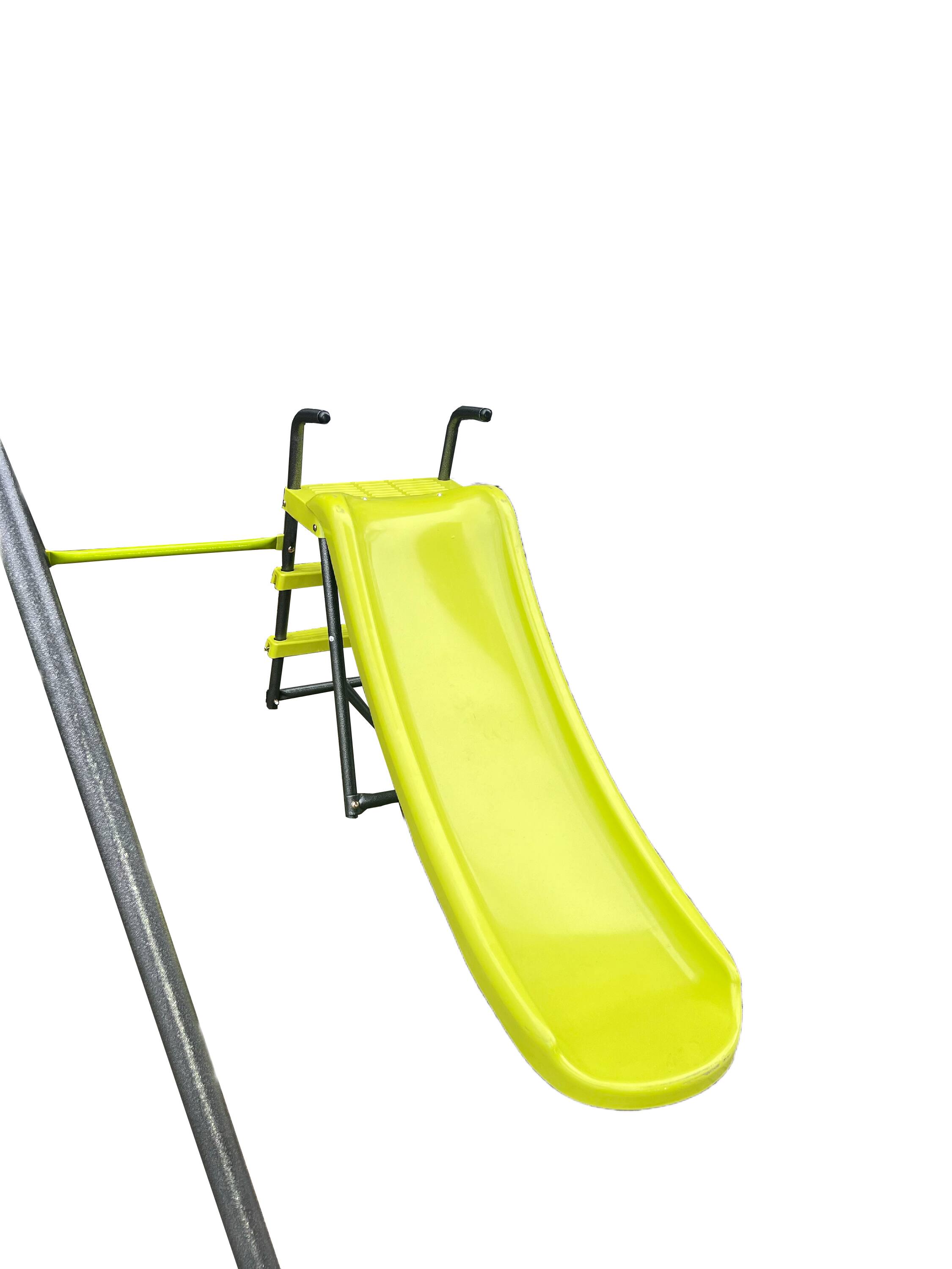 Alt View 10. Siljoy - 6‑in‑1 Blue & Green Swing Set with Net Swing, Slide, Hoop, 440lb Capacity, for Age 3+ Outdoor Play - Green.