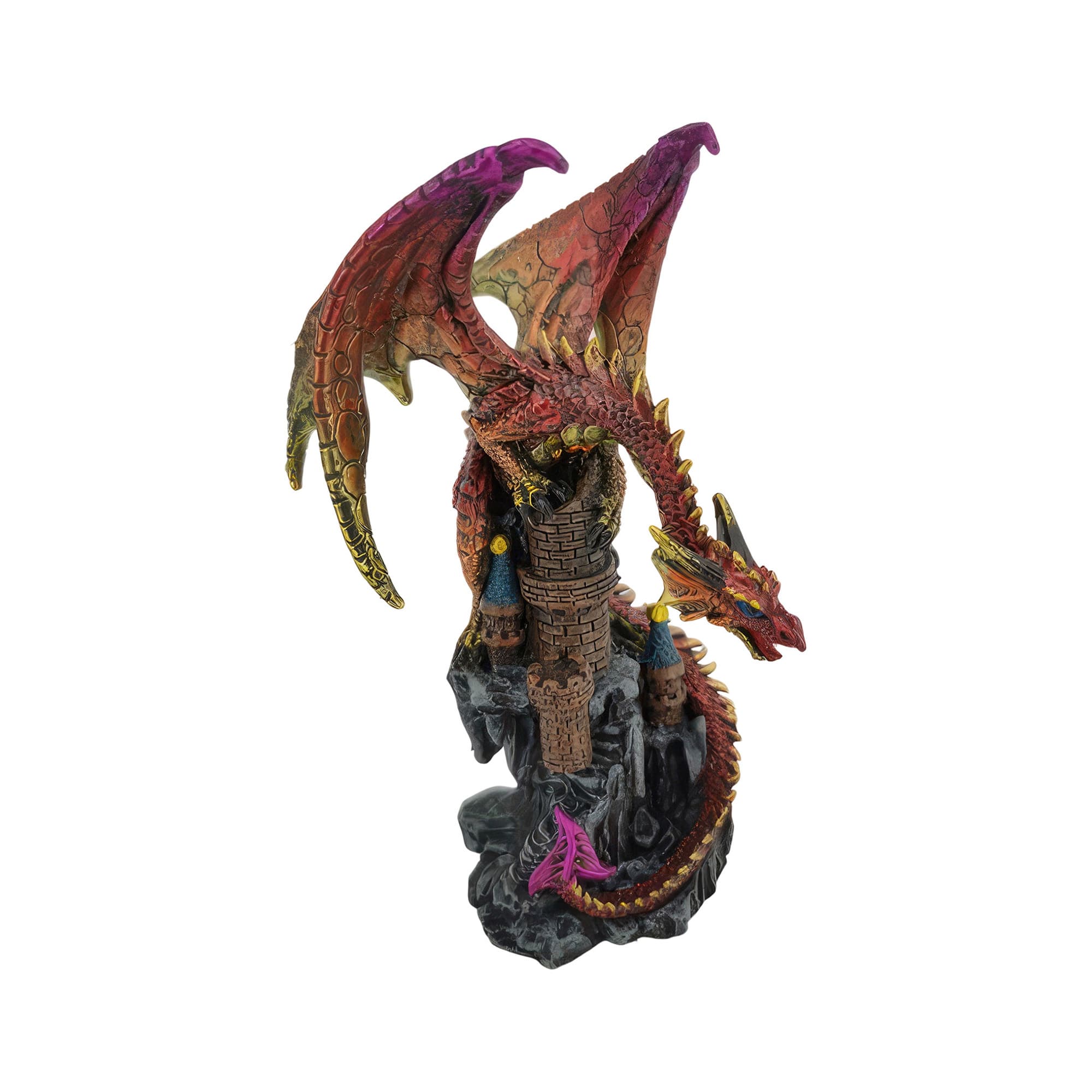 FC Design - 5.25"H Dragon on Castle Figurine Statue Office/Computer Desk Tabletop Medieval Gaming Home Decor Gift - Multi-Color