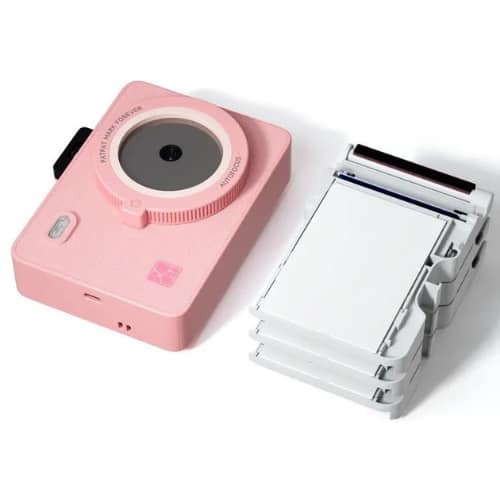 Hanin - M5S Instant Print Camera – Dye‑Sublimation Printing, Includes 10 Photo Sheets + Refill Pack (20 Sheets & 2 Ribbons) - Pink