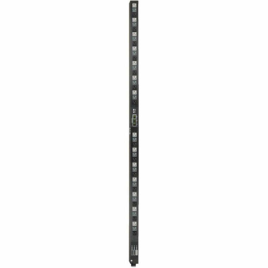 Alt View 7. Tripp Lite - Eaton Tripp Lite Series 5.7kW 3-Phase Local Metered PDU, 120V Outlets (42 5-15/20R), 208V L21-20P input, 6 ft. (1.83 m) - Black.