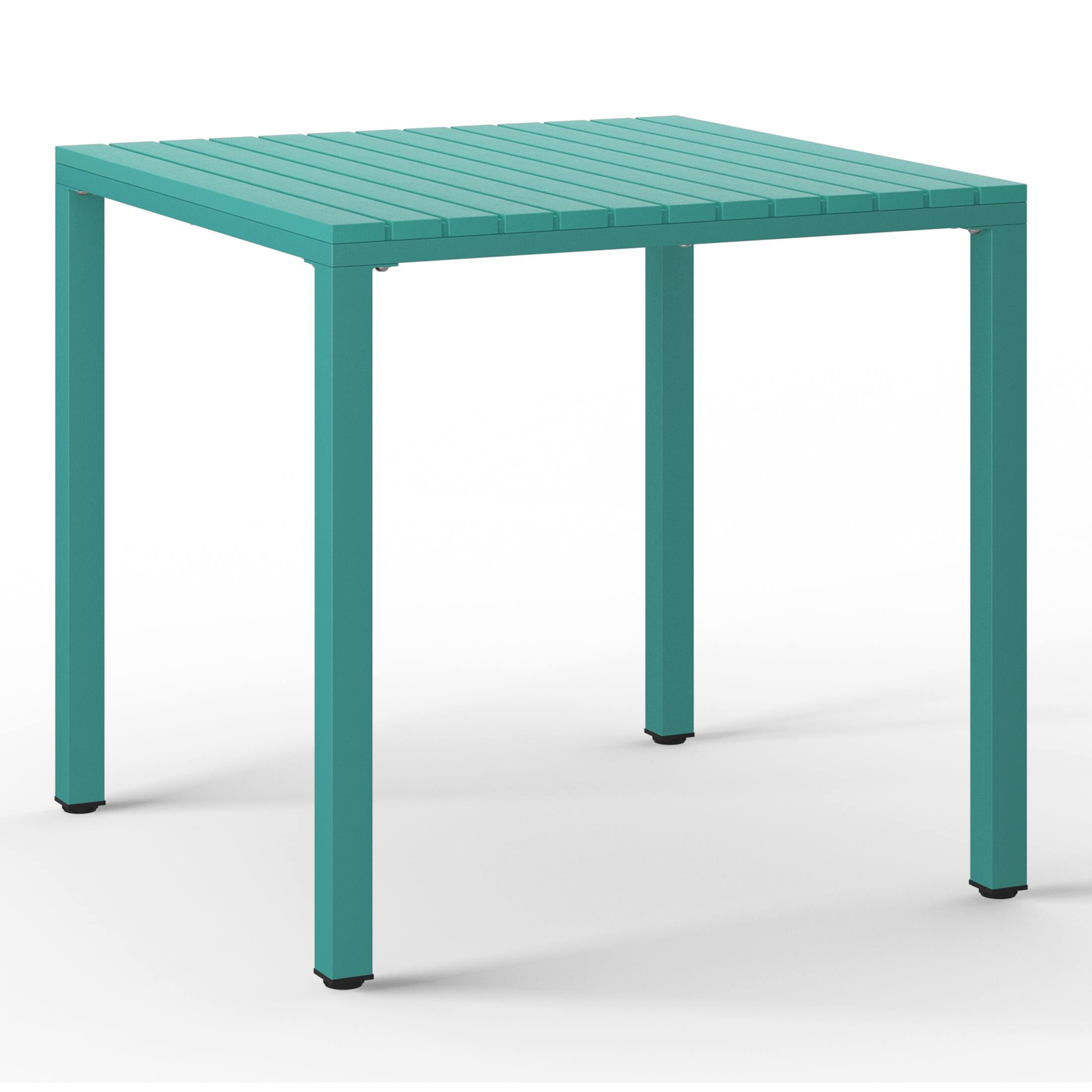 Left. WestinTrends - WestinTrends Playa 31.5" Iron Metal Frame Outdoor Square Patio Dining Table - Turquoise.