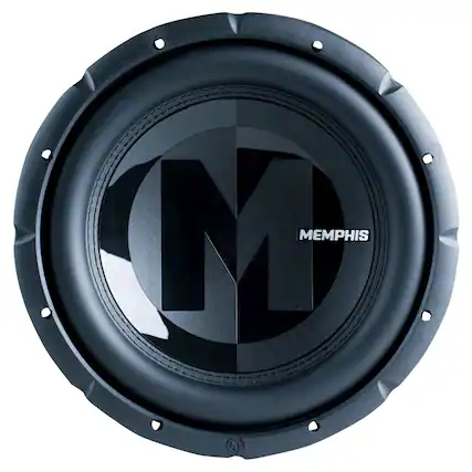 Front. Memphis Car Audio - Memphis Audio PRX124W 12" Power Reference Single 4-Ohm Subwoofer Replacement - 300 wRMS - Black/Gray.