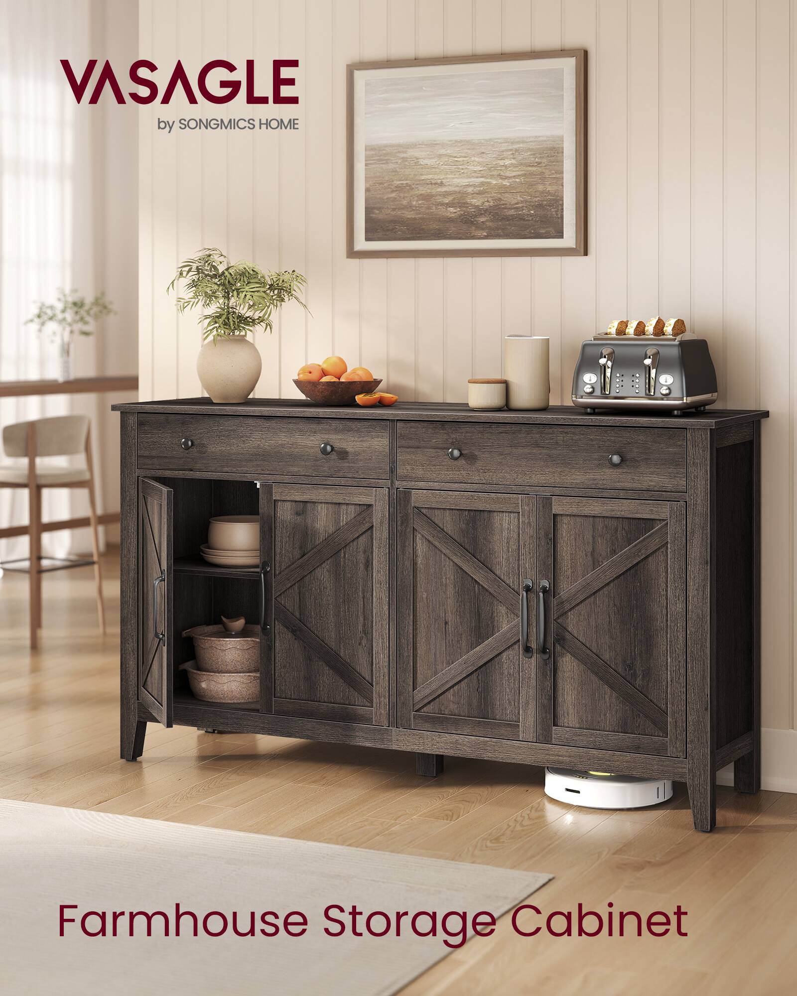 VASAGLE by SONGMICS HOME  
Farmhouse Storage Cabinet