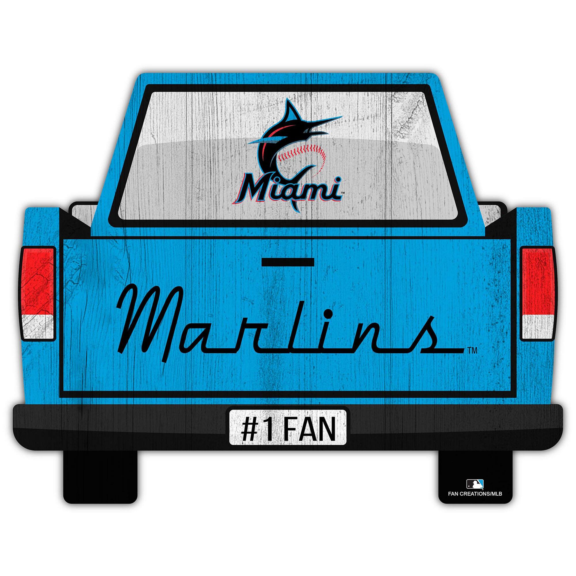 Miami Marlins 12'' x 12'' Truck Back D-cor