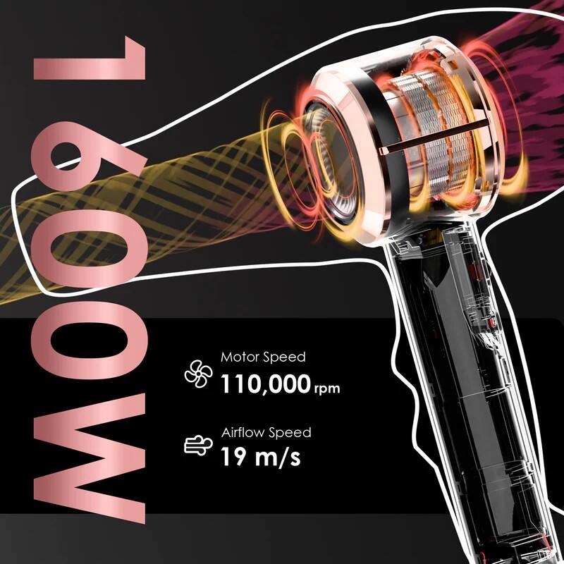 1600W  
Motor Speed: 110,000 rpm  
Airflow Speed: 19 m/s
