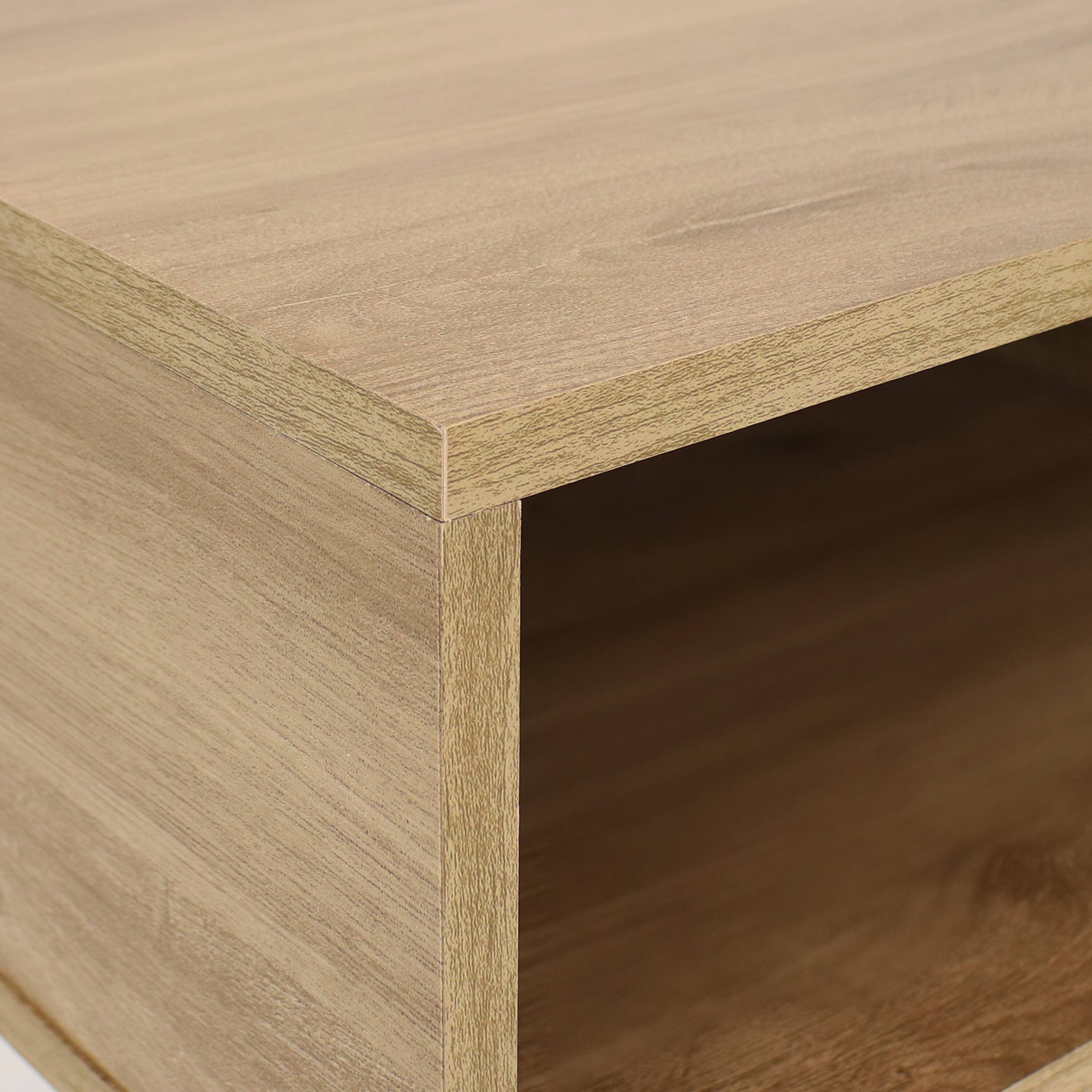 Alt View 8. Sunnydaze - Industrial-Style MDP Side Table with Shelf - 19.75 in - Brown.