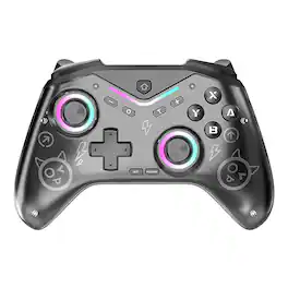 Cluzine - Switch Game Controller Hall Trigger Wireless Bluetooth for PC Steam Mobile Console Handheld 6-Axis Motion - Black