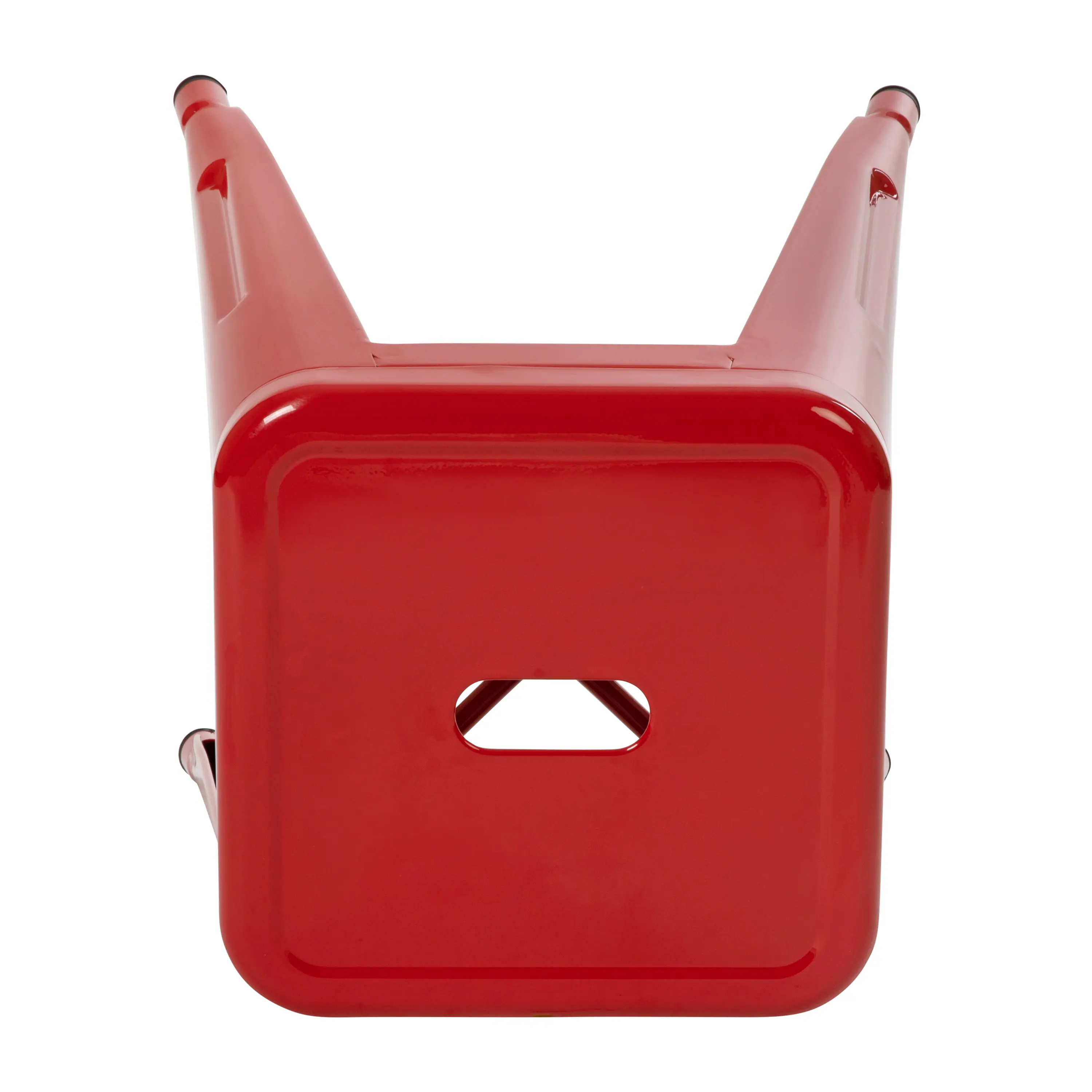 Alt View 7. Emma + Oliver - 18 Inch Table Height Indoor Stackable Metal Dining Stool-Set of 4 - Red.