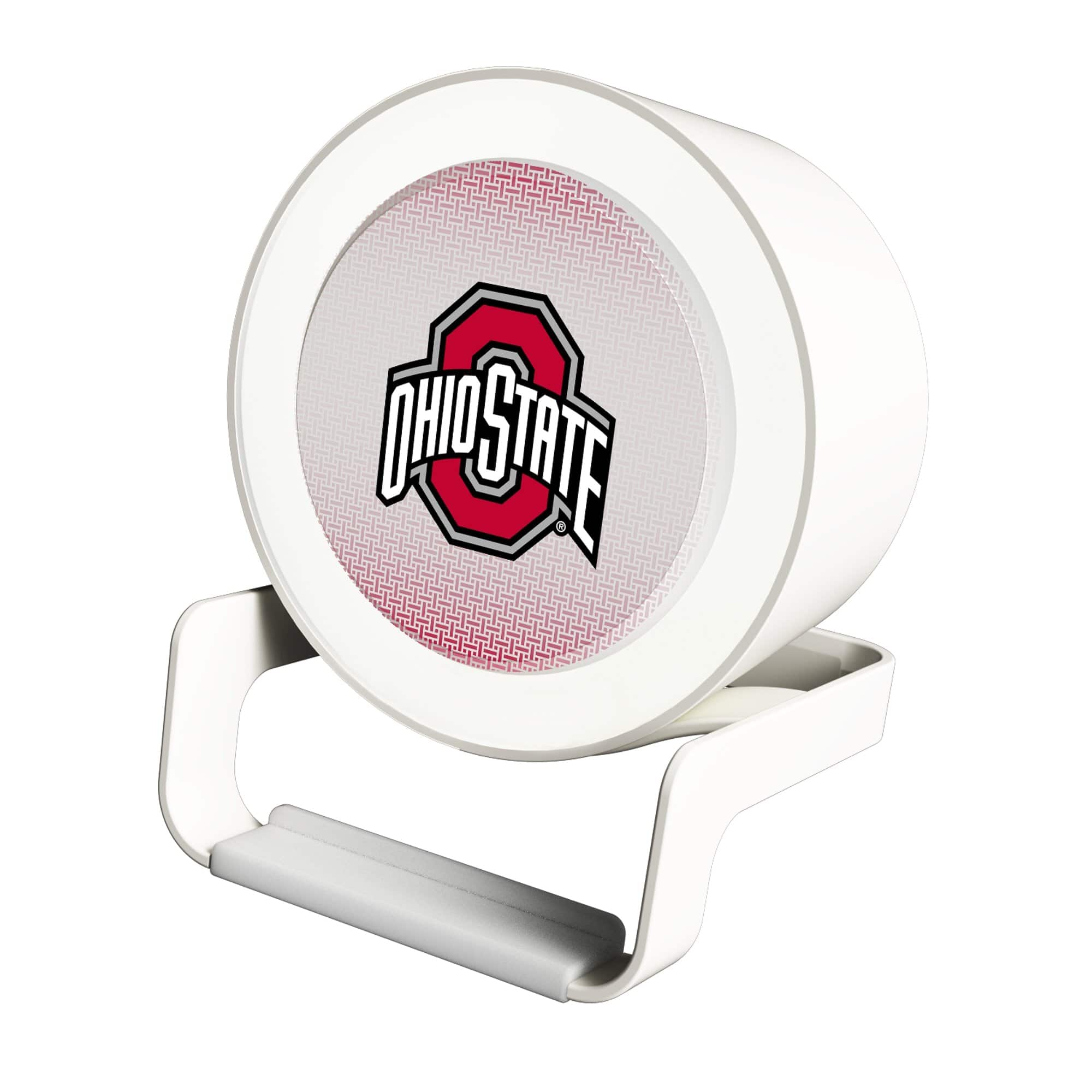 Front. Keyscaper - Ohio State Buckeyes Linen Print Nightlight Charger & Bluetooth Speaker - White.