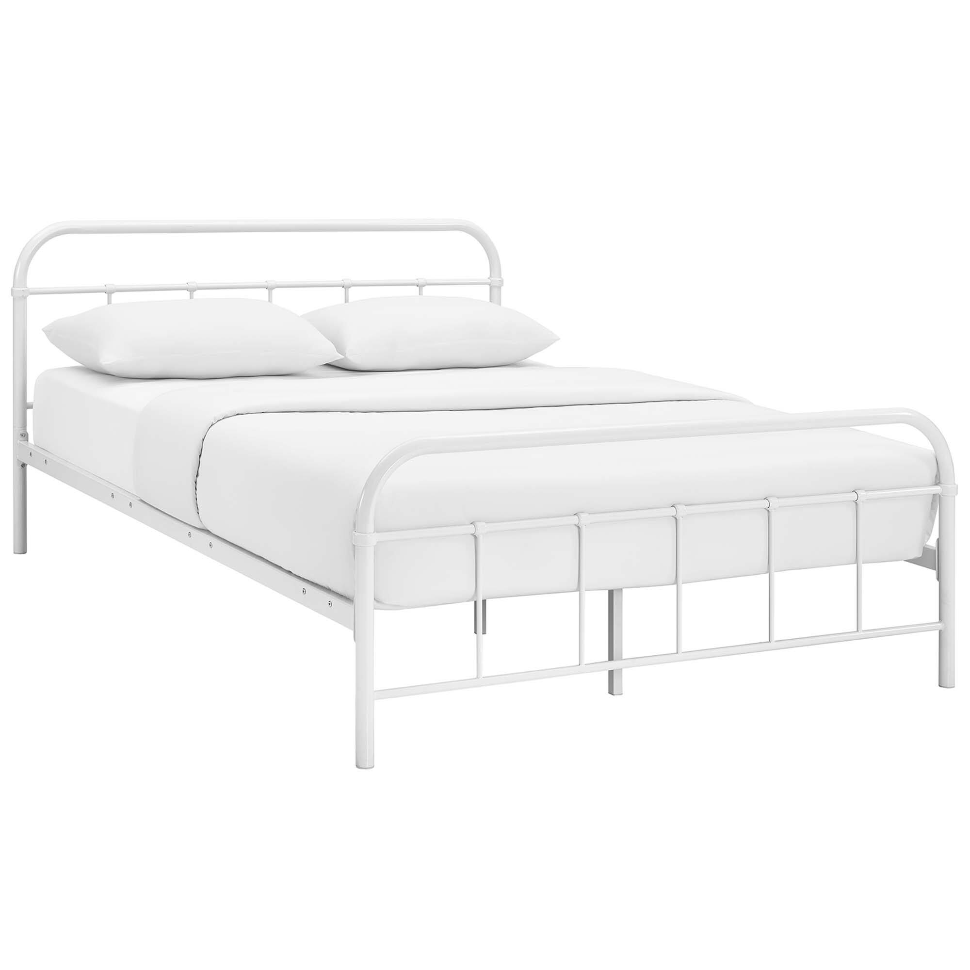 Angle. Modway - Linnea Fabric Queen Bed - Gray.