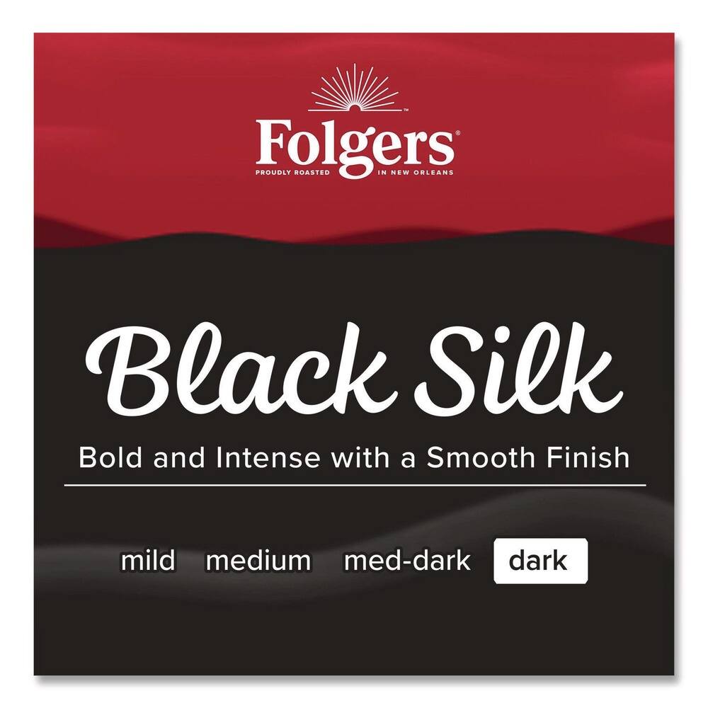 Folgers  
Proudly Roasted in New Orleans  

Black Silk  
Bold and Intense with a Smooth Finish  

mild medium med-dark dark