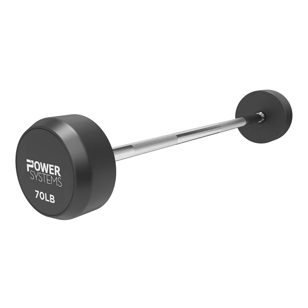 Power Systems - Pro Style Rubber Fixed Straight Barbell - 70lbs Weighted Workout Bar w/Ergonomic Handle - Black price history on PriceWatchPro