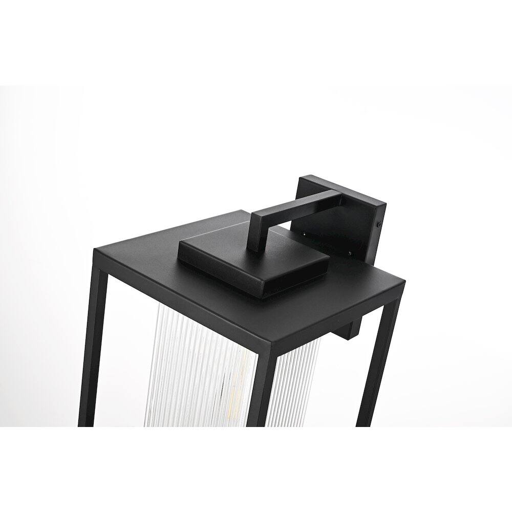 Alt View 3. Elegant Lighting - Ludlow 10 Inch Outdoor Wall Sconce In Black - Black.
