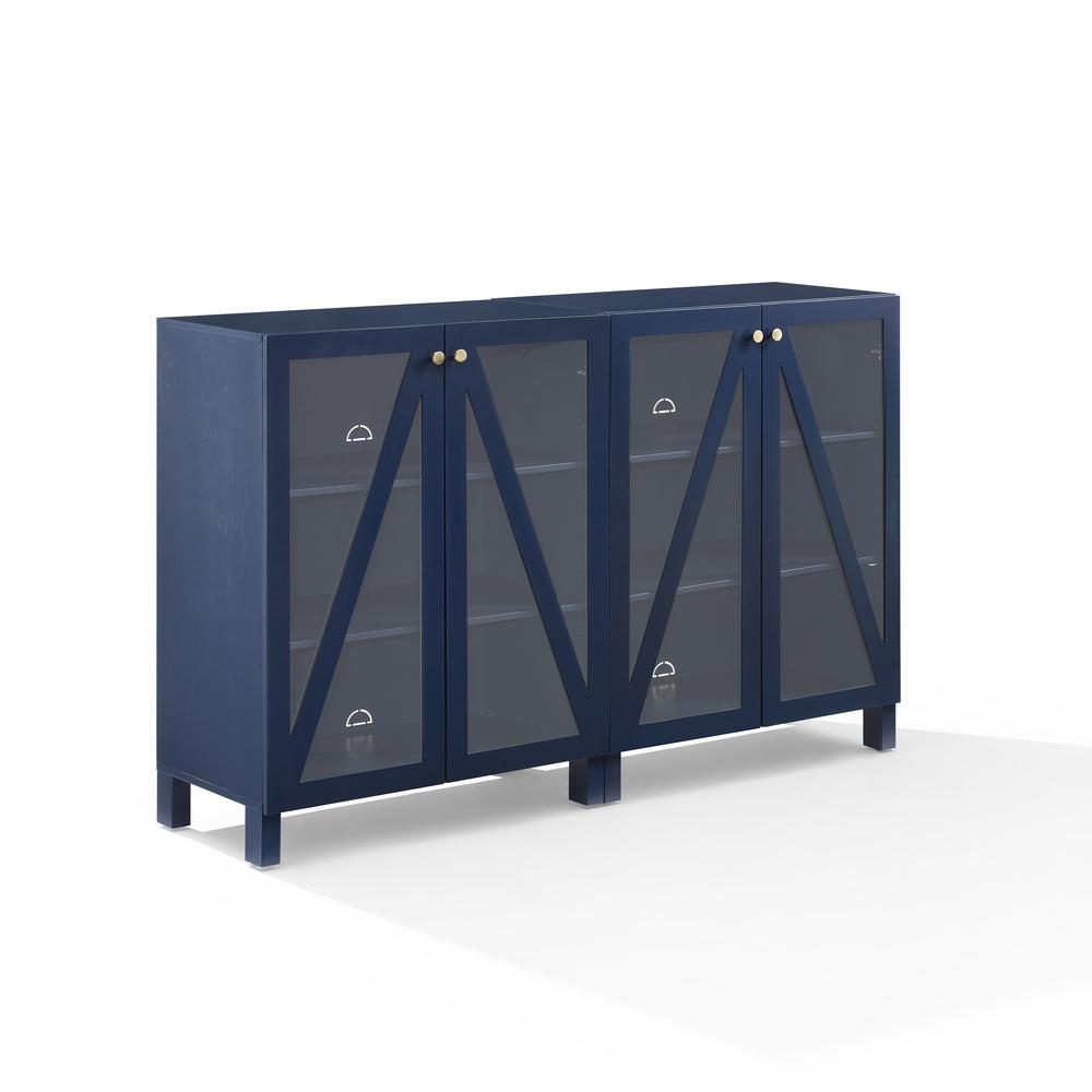 Alt View 2. Crosley Furniture - Cassai 2-Piece Media Sideboard Cabinet Set - 2 Storage Pantries - Navy.