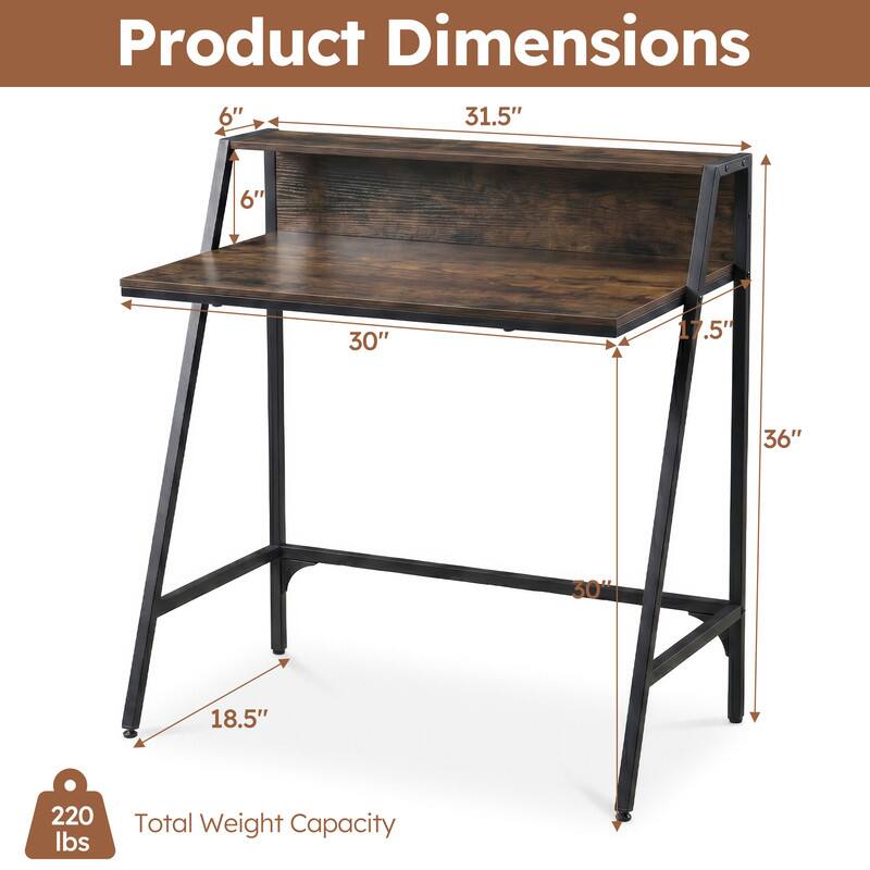 Product Dimensions: 6" x 31.5" x 6" x 30" x 17.5" x 36" x 30" x 18.5"  
Total Weight Capacity: 220 lbs