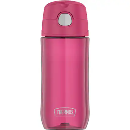 Front. Thermos - Thermos 16 oz. Kid's Funtainer Plastic Water Bottle w/ Spout Lid - Raspberry - Raspberry.