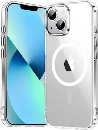 Front. Entronix - Entronix Magnetic Case for iPhone 13 Mini - Durable Hard Back Clear Design - Clear.