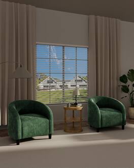 Acekool - Accent Barrel Chair, Boucle Club Chair, Furry Sherpa Armchair Suitable for Living Room, Bedroom, Reception Room, Office - Retro Green