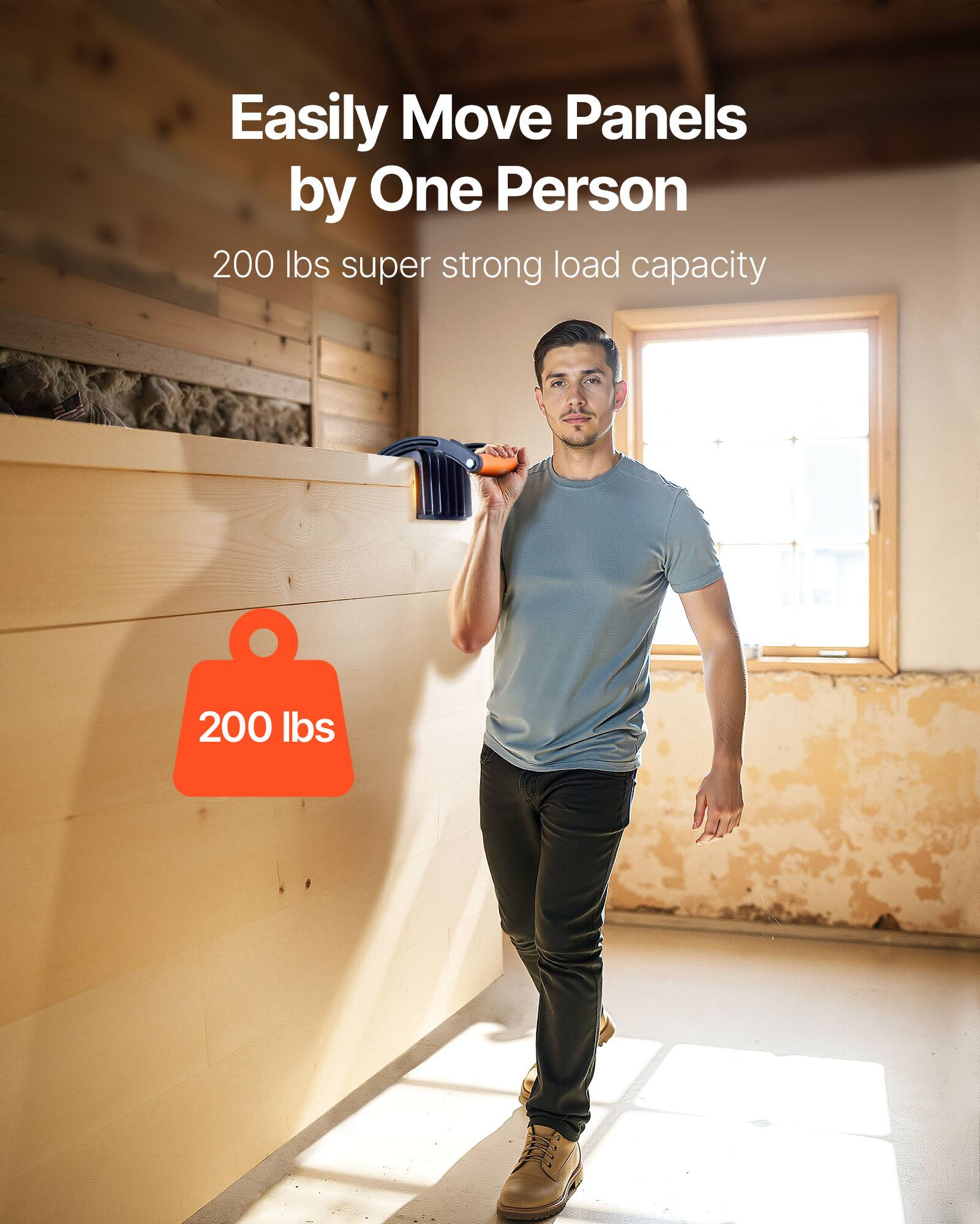 Easily Move Panels by One Person  
200 lbs super strong load capacity  
200 lbs