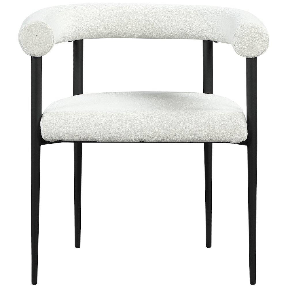 Alt View 2. Meridian Furniture - Louie Cream Boucle Fabric Dining Chair, Set of 2 - Beige.