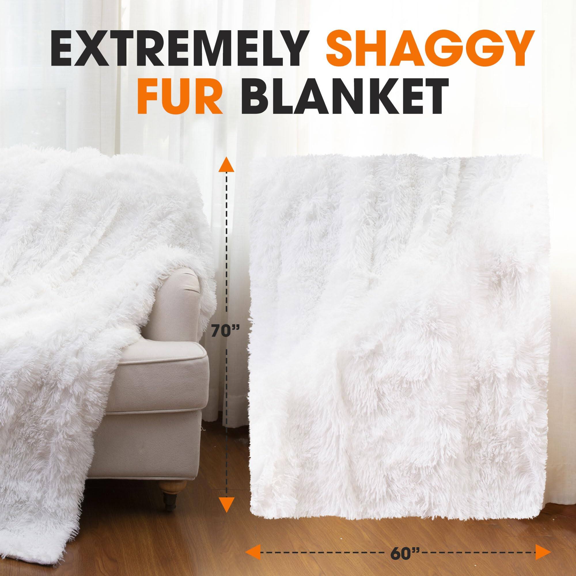 EXTREMELY SHAGGY FUR BLANKET

70"  
60"