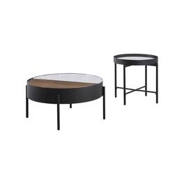 Coaster Co. of America - Ozella 2-piece Round Coffee and End Table Set - Sandy Black