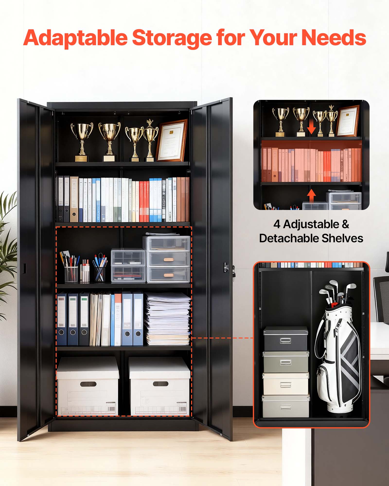 Adaptable Storage for Your Needs

4 Adjustable & Detachable Shelves