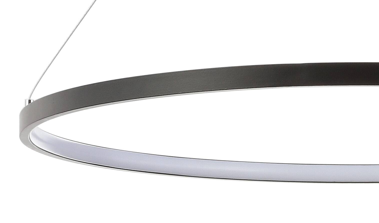 Alt View 4. Jonathan Y - Brice 23.75" Modern Contemporary Metal Round Integrated LED Pendant, Matte Black - Matte Black.