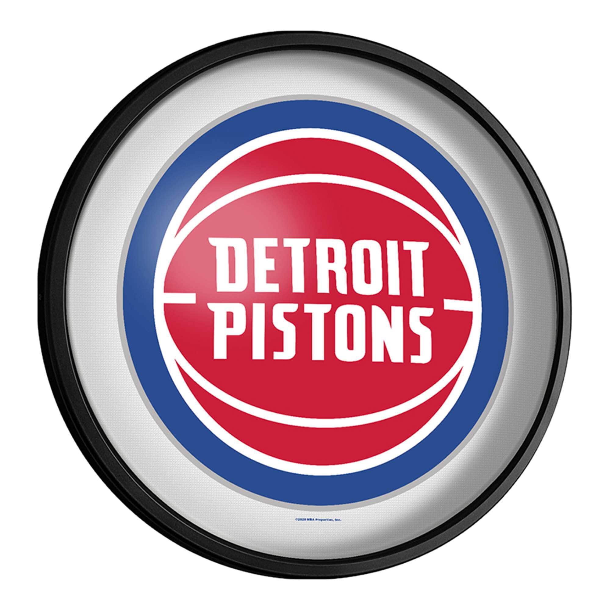 The Fan-Brand - Detroit Pistons 18'' Round Slimline Illuminated Wall Sign - Multicolor