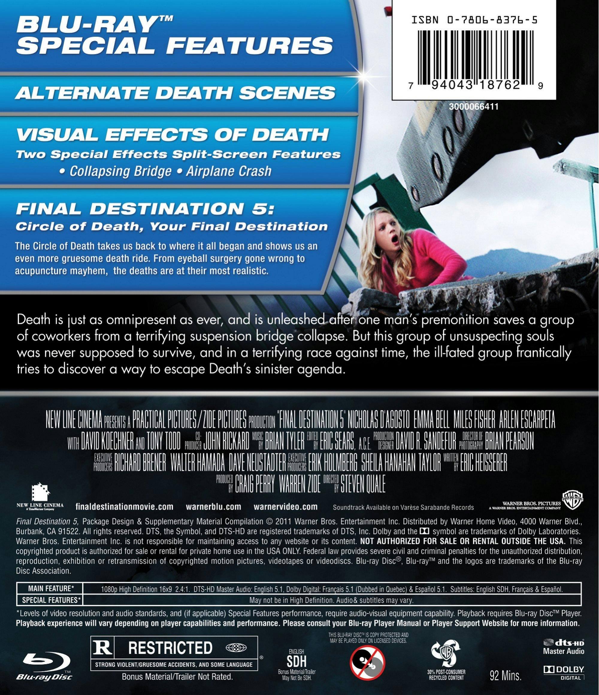 Back. Final Destination 5 (Blu-ray New Box Art) [Blu-ray].