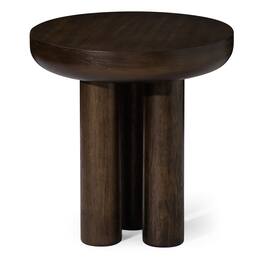 Maven Lane - Owen Rustic 19" Round Wooden Side Table End Table - Aged Brown