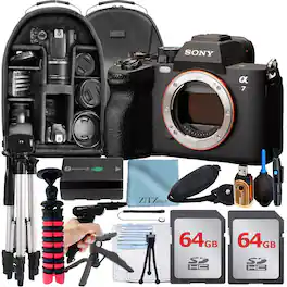 Sony - A7 IV Mirrorless Camera (Body) + 2x 64GB Card + Case + ZeeTech Bundle (International Version) - Black