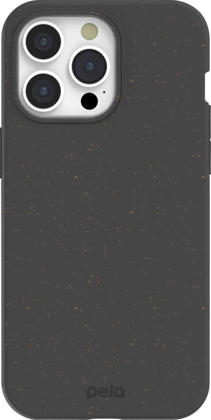 Angle. Pela - Eco Friendly Hard Shell Case with MagSafe Module for Apple iPhone 15 Pro Max + Bonus Custom Case Activation Code - Black.