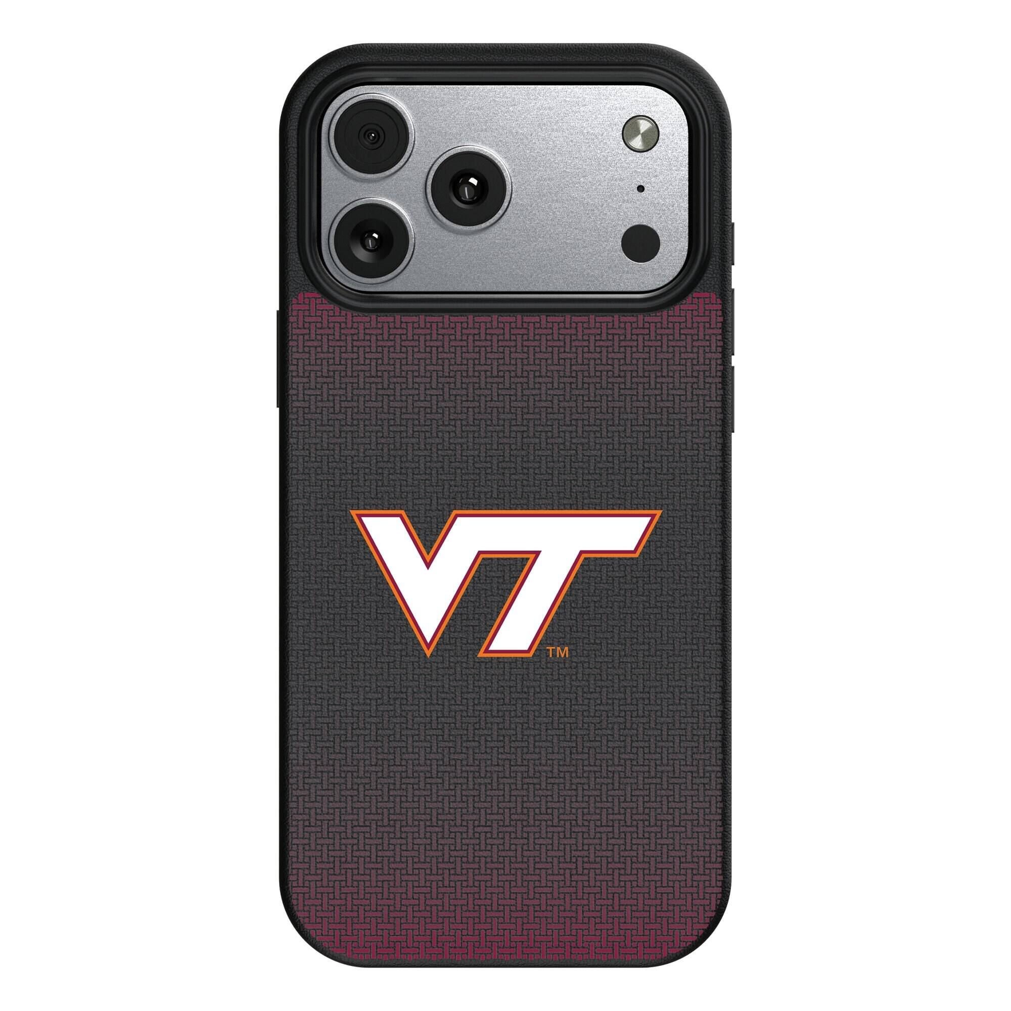 Front. Keyscaper - Virginia Tech Hokies Linen Logo iPhone Magnetic Bump Case - 17 Air - Black.