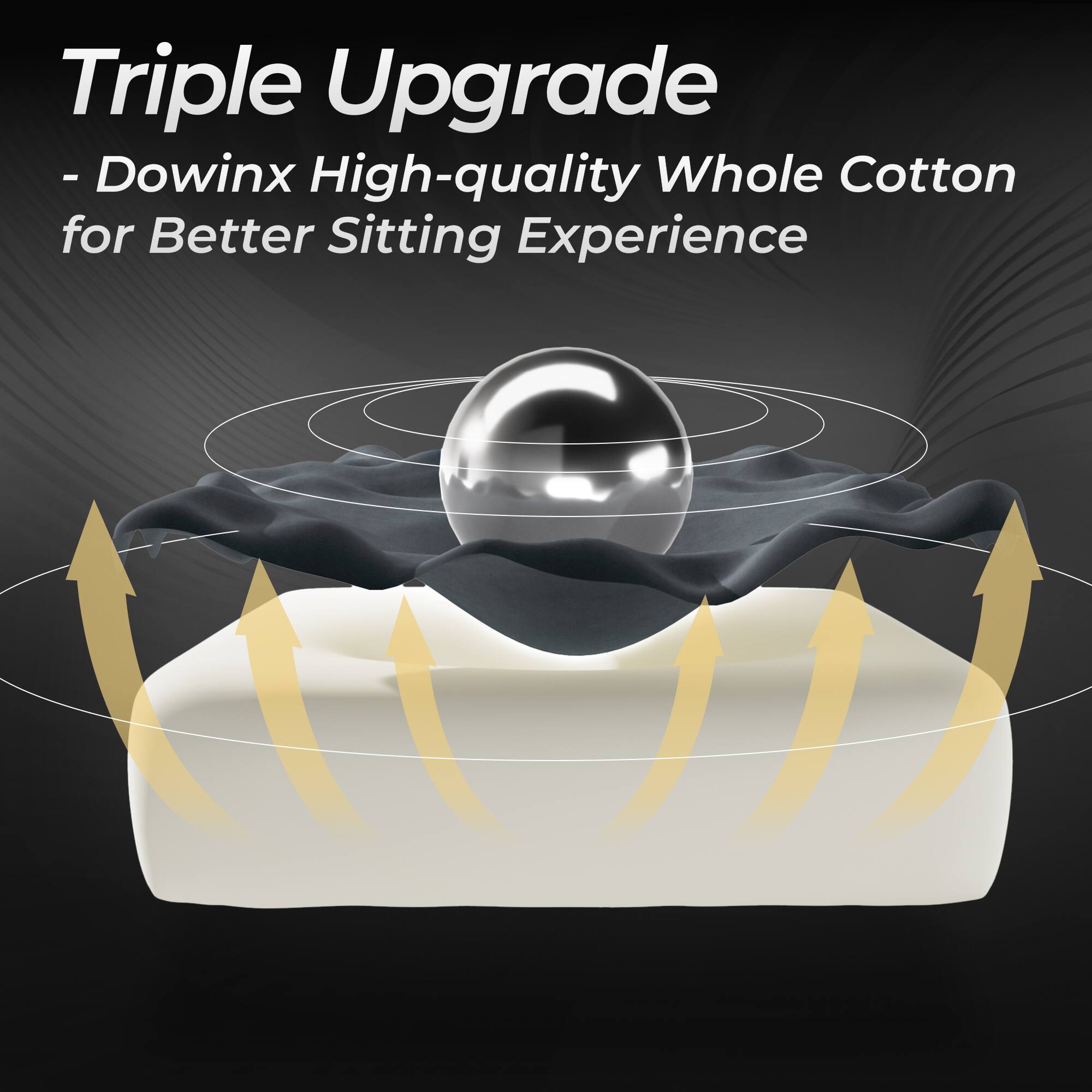 Triple Upgrade  
- Dowinx High-quality Whole Cotton for Better Sitting Experience
