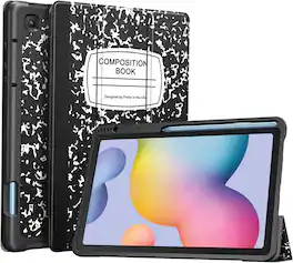 Fintie - Slim Case for Samsung Galaxy Tab S6 Lite 10.4 Inch 2024/2022/2020, Viewing & Typing Angles Stand Soft TPU Back Cover - Composition Black