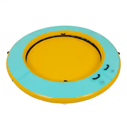 Front. Boyel Living - Mint Green/Yellow PVC 12FT Round Inflatable Water Hammock 772LBS Capacity - Yellow.