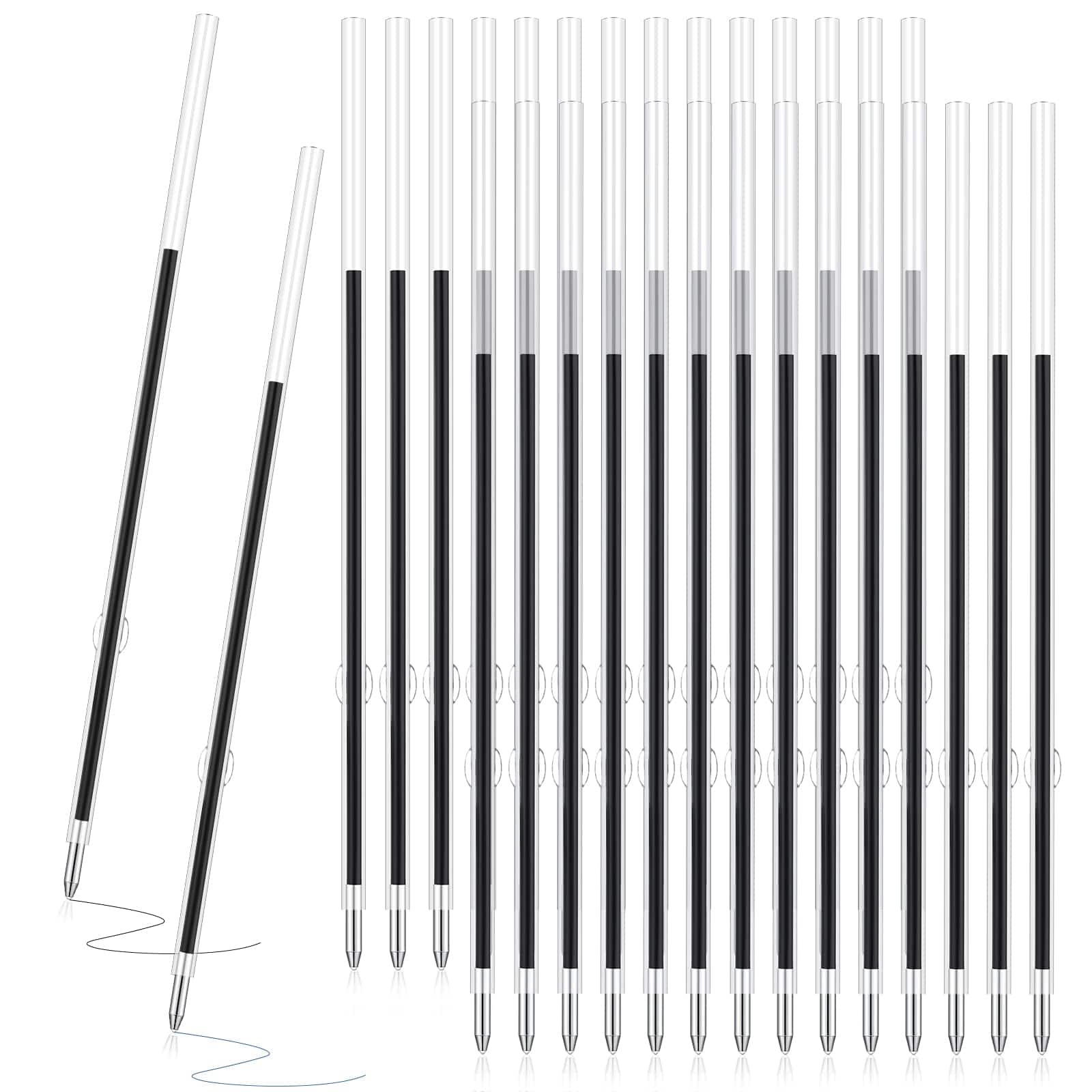 Paradigms Interiors - Retractable Pen Refills Replacement Ballpoint And Ink For Office School Supplies Length