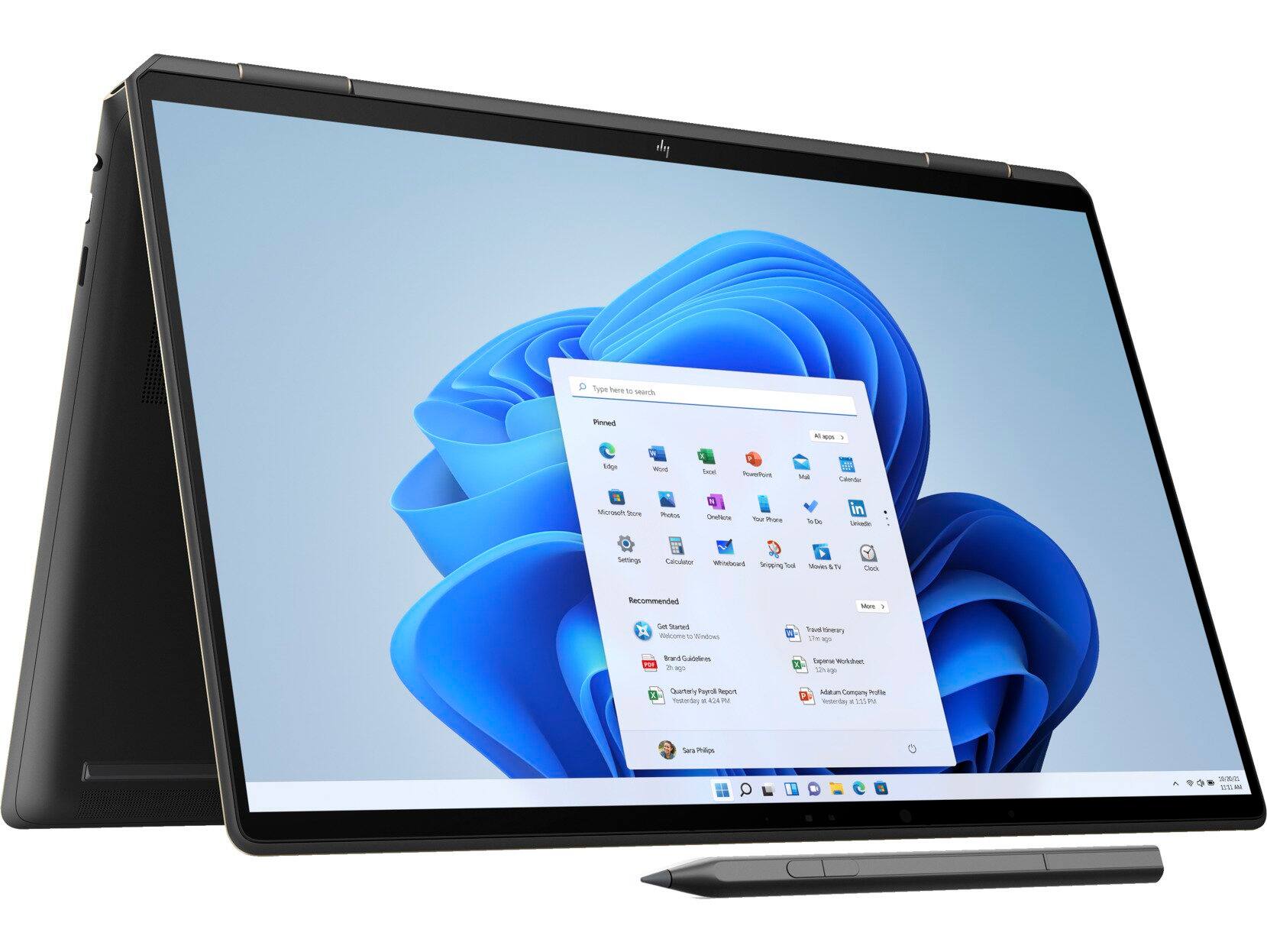 Type here to search

Pinned
- Edge
- Word
- Excel
- PowerPoint
- Photos
- OneNote
- Your Phone
- To Do
- Microsoft Store
- Calculator
- Whiteboard
- Snipping Tool
- Movies & TV
- Mail
- Calendar
- Weather
- Clock

Recommended
- Get Started
- Brand Guidelines
- Quarterly Payroll Report
- Travel library
- Expense Report
- Adam & Eve
- Company Profile

Sara Phillips