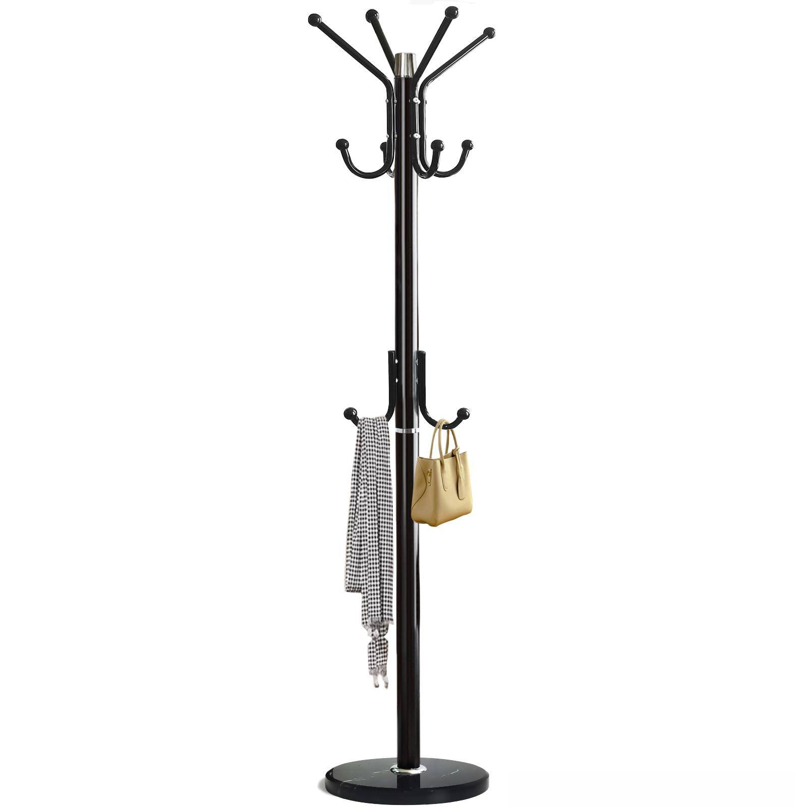 Alt View 7. Hirose Alice - Kertnic Modern Coat Rack Freestanding with Natural Marble - 11 hooks-White.