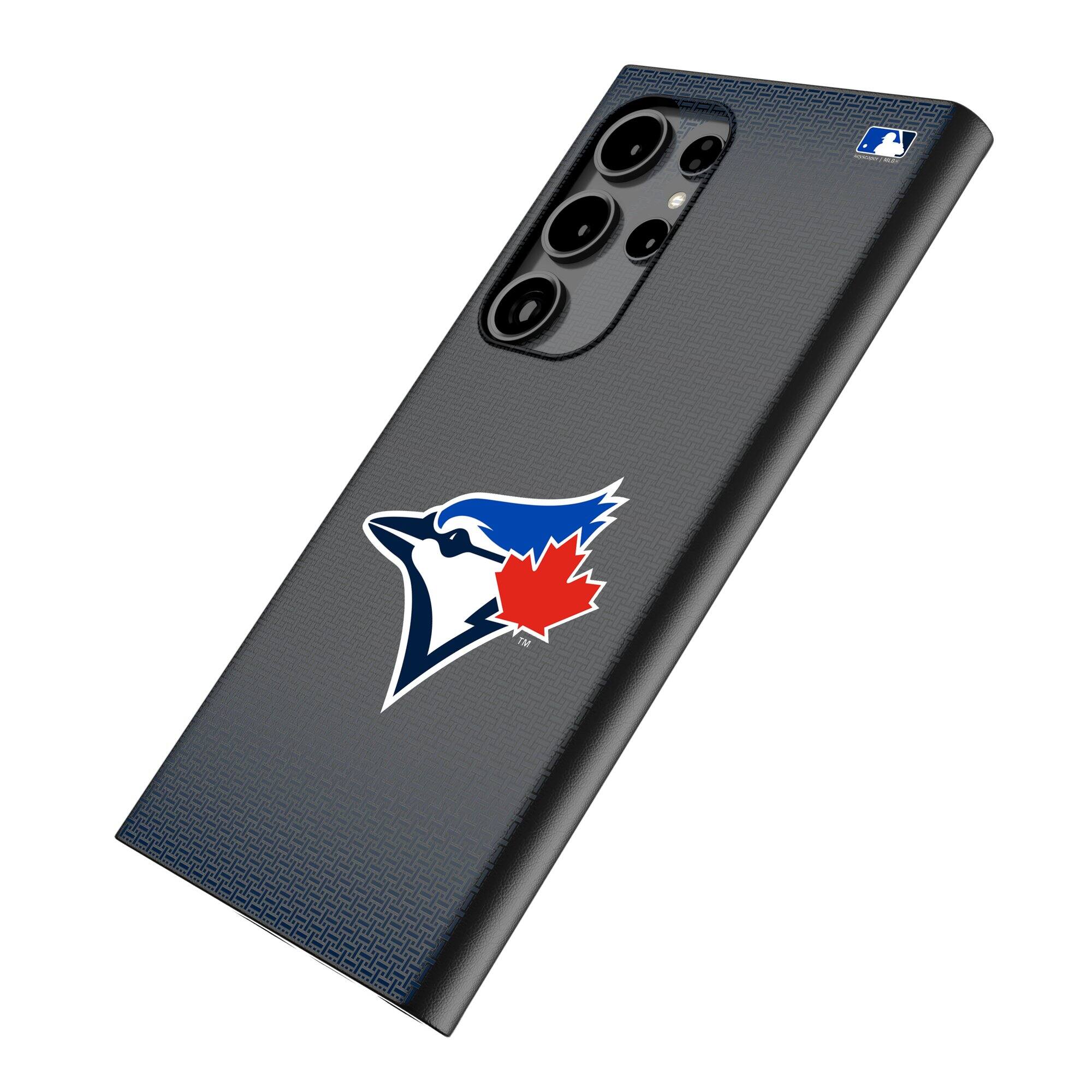 Alt View 1. Keyscaper - Toronto Blue Jays Linen Galaxy Magnetic Bump Case - S25 - Black.