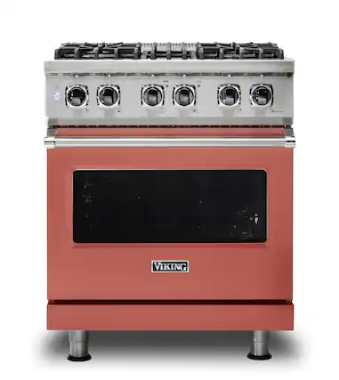 Front. Viking - 30-Inch Dual Fuel Freestanding Range - Spiced Cider.
