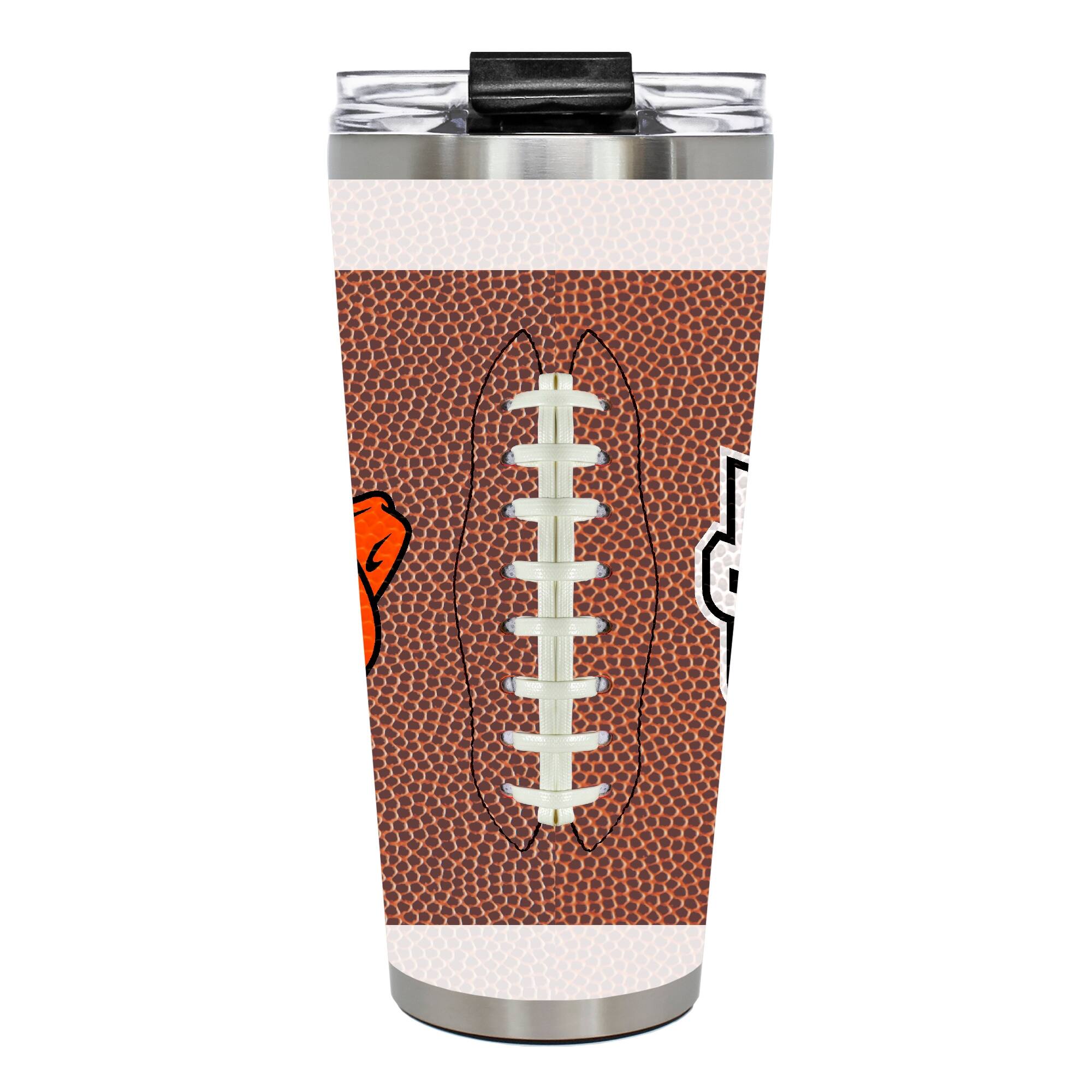 Alt View 2. Great American Products - Oklahoma State Cowboys 32oz. Big Slim Game Ball Travel Tumbler - Brown.