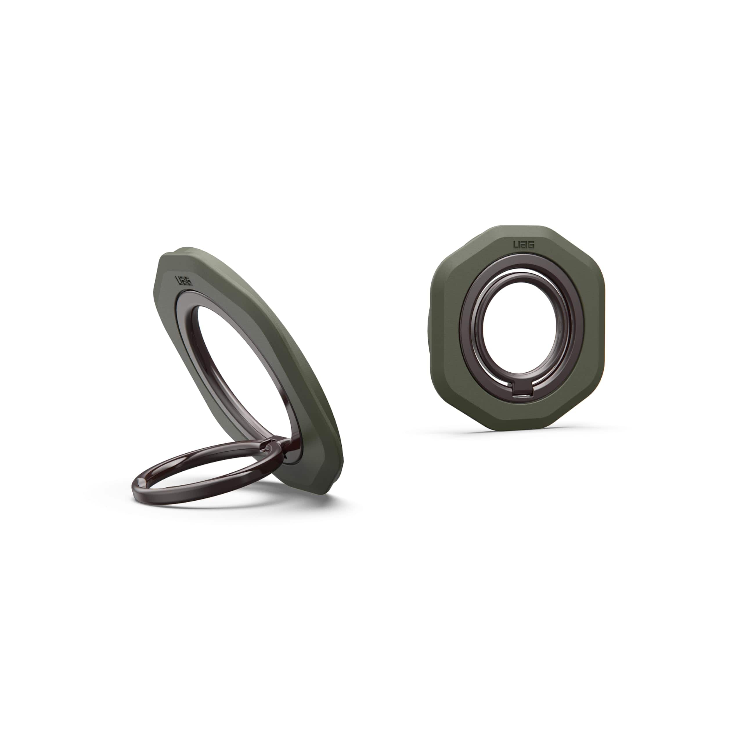 UAG - Mag Ring Stand LT, Ultra Strong Magnet w/ Multi-Viewing Kickstand, Universal MagSafe Phone Grip & Stand - Olive