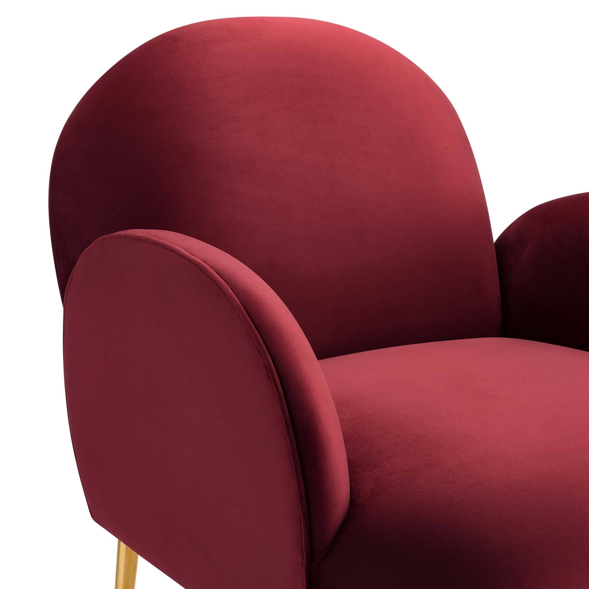 Alt View 4. Modway - Transcend Performance Velvet Armchair by Modway - Maroon.