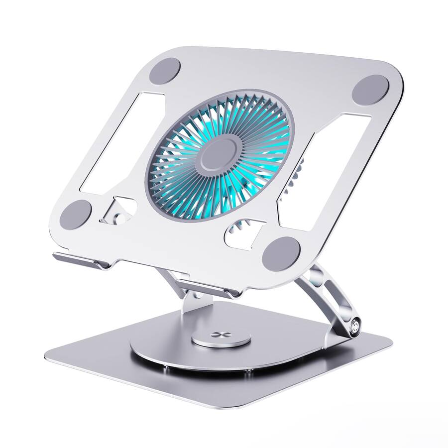 Computer Stand Fan HongFei Laptop Cooling Stand with 3 Speed Fan, Adjustable Height ...