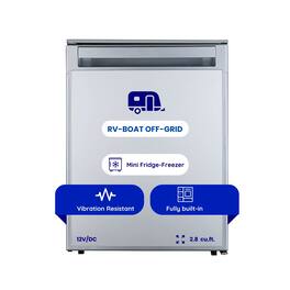 Equator - 12V/DC Mini-Fridge Freezer 2.8cf for RV BOAT OFF-GRID Compact Small Refrigerator Anti Corrosion - Silver