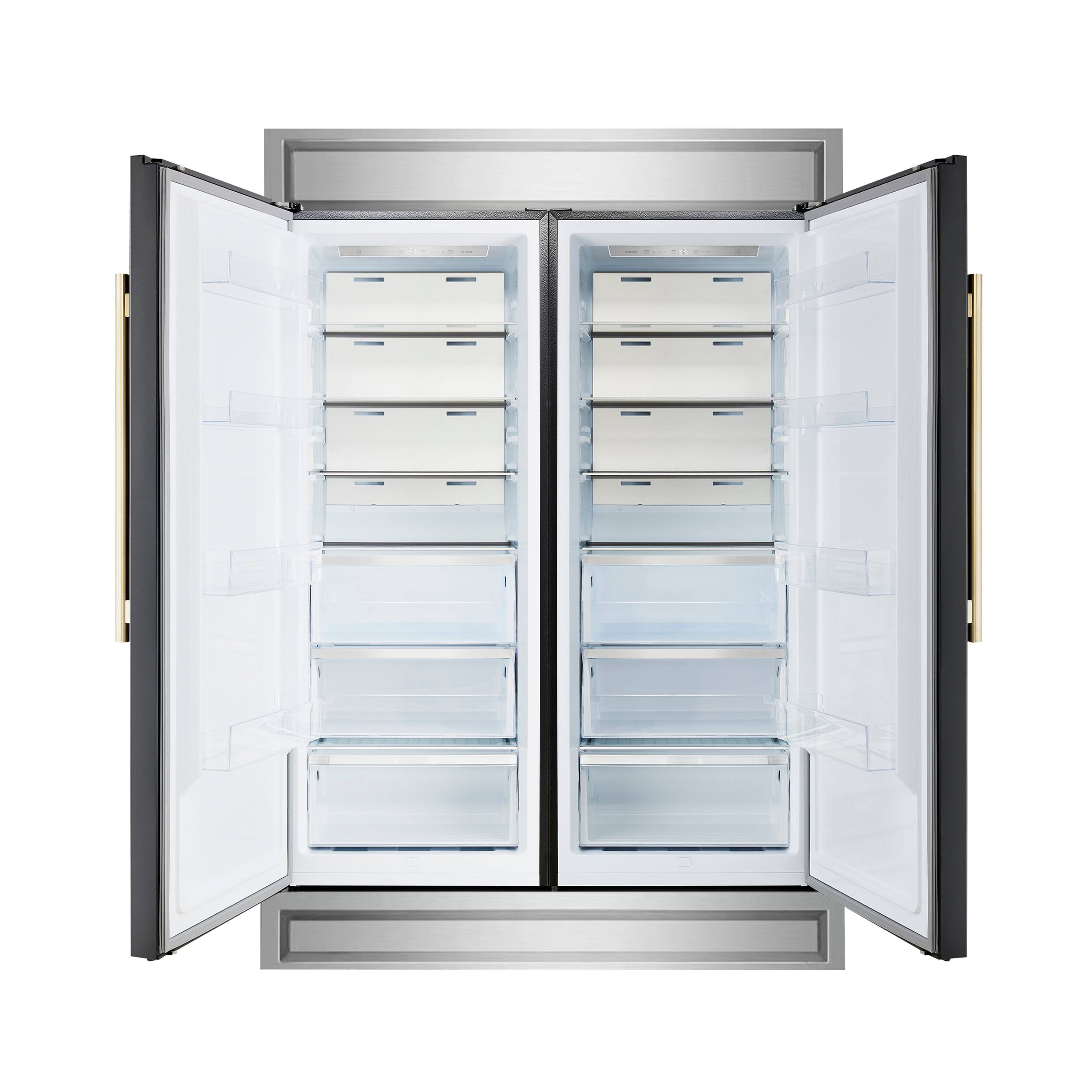 Alt View 5. Forno Appliances - Maderno 27.2 Cu. Ft. Built-In Side-by-Side Convertible Refrigerator/Freezer with Decorative Grill - Black.