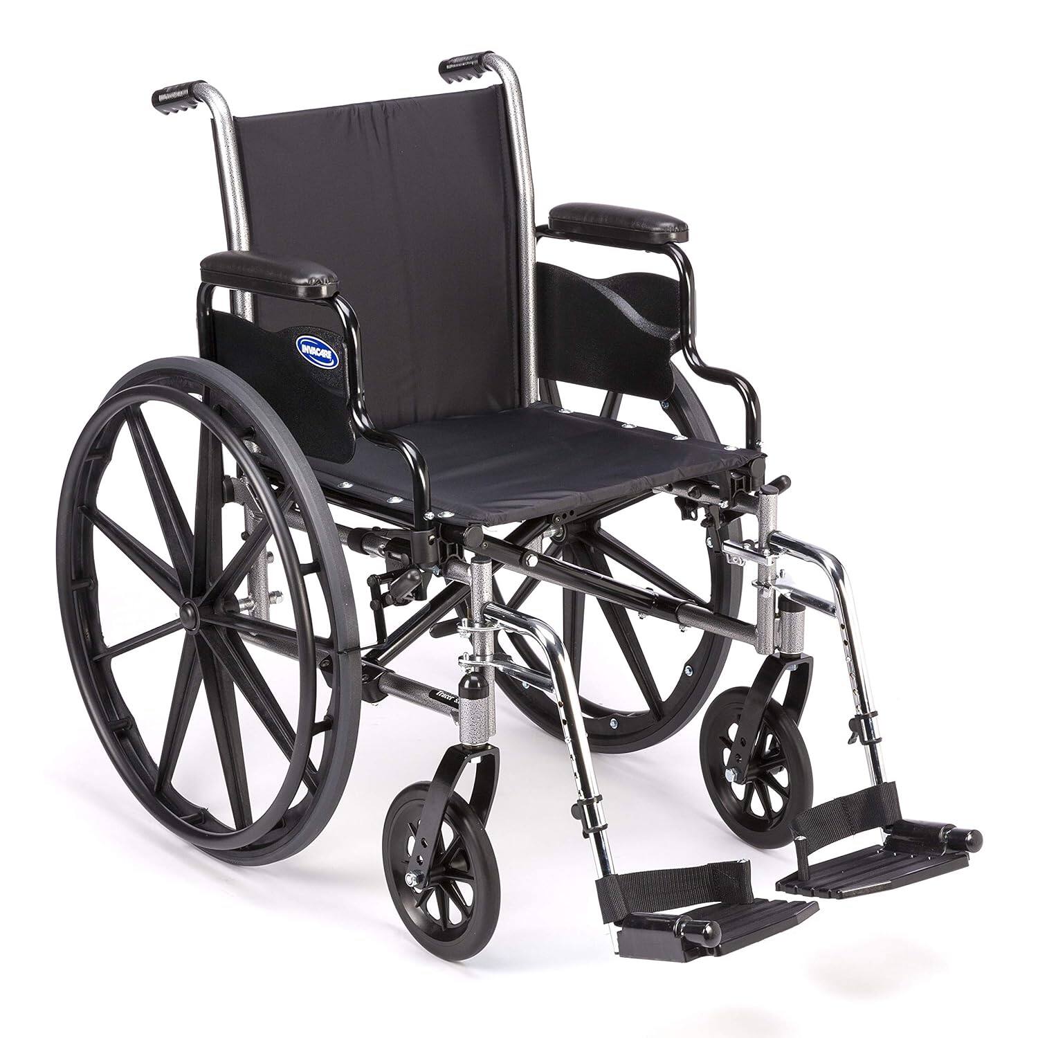 Alt View 5. Invacare - Wheelchair Legrest with Heel Loops, Swing-Away Design & Flip-Up Composite Footplate - Black.